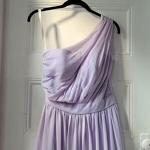 Bill Levkoff lilac bridesmaid dress